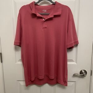 UNTUCKit Polo Shirt Men's XL Light Red Damaschino Short Sleeve Pima Cotton